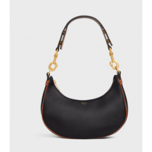 Celine AVA TASCHE MIT MITTLEREM RIEMEN AUS GLATTEM KALBSLEDER 196923 SCHWARZ BRAUN