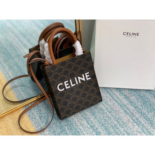 Celine MINI CABAS VERTIKAL IN TRIOMPHE CANVAS 194372 schwarz