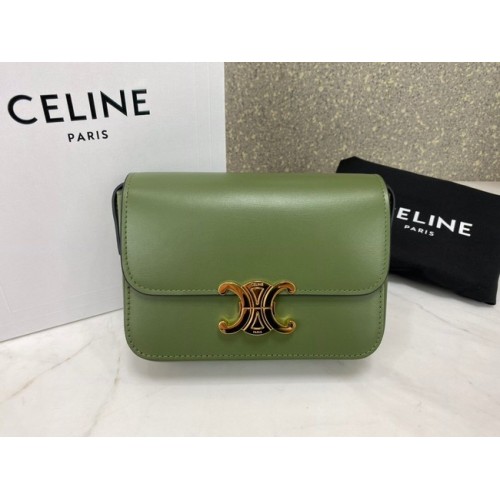 Celine MINI CLASSIC BAG IN BOX KALBSLEDER CL01503 grün