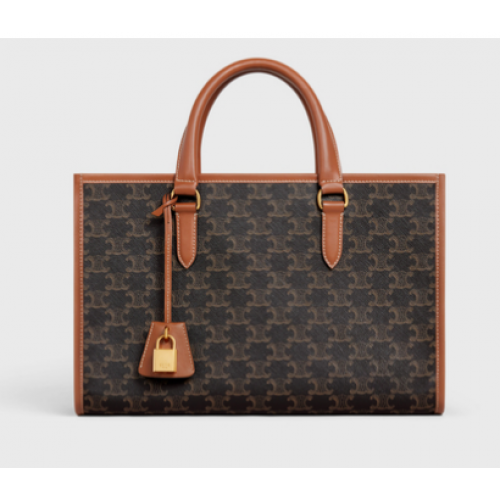 Celine MINI HORIZONTAL CABAS AUS TRIOMPHE CANVAS UND KALBSLEDER 199742 schwarz