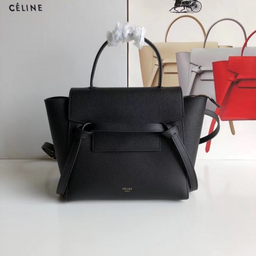 Celine NANO GÜRTELTASCHE AUS GENARBTEM KALBSLEDER 99970 Schwarz