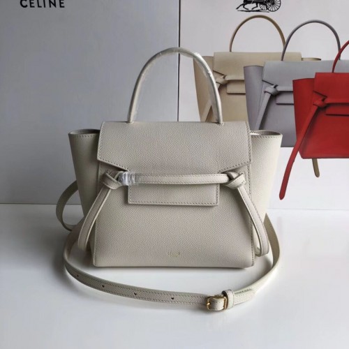 Celine NANO GÜRTELTASCHE AUS GENARBTEM KALBSLEDER 99970 Offwhite