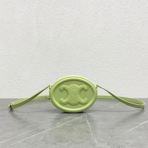 Celine OVAL TASCHE CUIR TRIOMPHE AUS GLATTEM KALBSLEDER 198603 grün