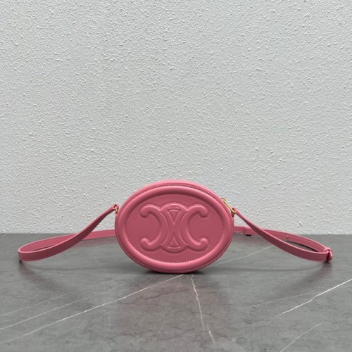 Celine OVAL TASCHE CUIR TRIOMPHE AUS GLATTEM KALBSLEDER 198603 rosa