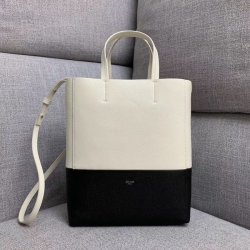 Celine Original CABAS Ledertasche 189813 Weiß&Schwarz