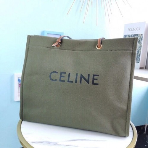Celine Original Leather Einkaufstasche CL92172 schwärzlich grün