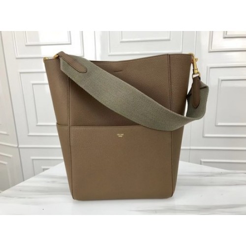 Celine SEAU SANGLE Cabas Taschen Original Kalbsleder 3369 Grau