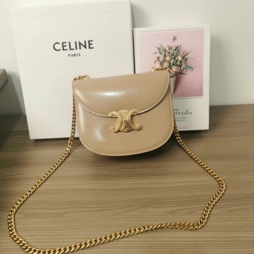 Celine TEEN CHAIN BESACE TRIOMPHE IN GLÄNZENDEM KALBSLEDER 110973 Helles Apricot
