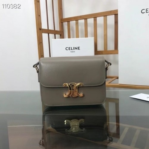 Celine TEEN TRIOMPHE TASCHE AUS GLÄNZENDEM KALBSLEDER MINERAL 188423 grau