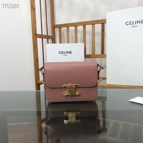 Celine TEEN TRIOMPHE TASCHE AUS GLÄNZENDEM KALBSLEDER MINERAL 188423 rosa