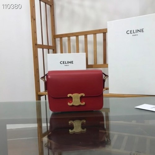 Celine TEEN TRIOMPHE TASCHE AUS GLÄNZENDEM KALBSLEDER MINERAL 188423 rot