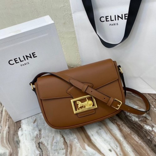 Celine TEEN TRIOMPHE TASCHE AUS GLÄNZENDEM KALBSLEDER MINERAL 195302 braun