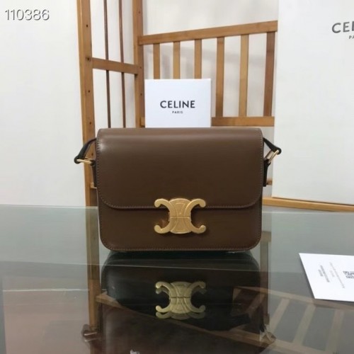 Celine TEEN TRIOMPHE TASCHE AUS GLÄNZENDEM KALBSLEDER MINERAL 188423 Khaki