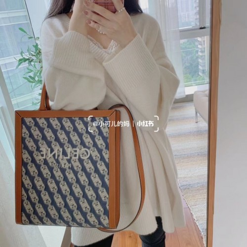 Celine TEEN TRIOMPHE TASCHE AUS TRIOMPHE CANVAS UND KALBSLEDER CL91041 blau