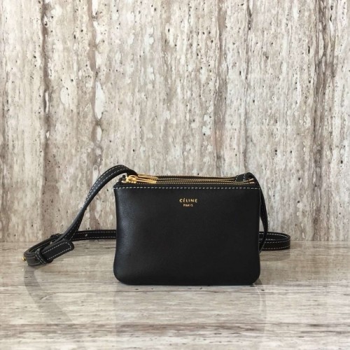Celine TRIO TASCHE AUS GLATTEM LAMMLEDER MINI 1920 schwarz