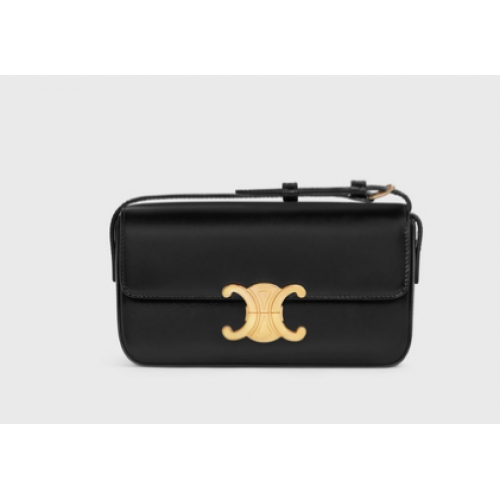 Celine TRIOMPHE SCHULTERTASCHE AUS NATÜRLICHEM KALBSLEDER 194143 schwarz