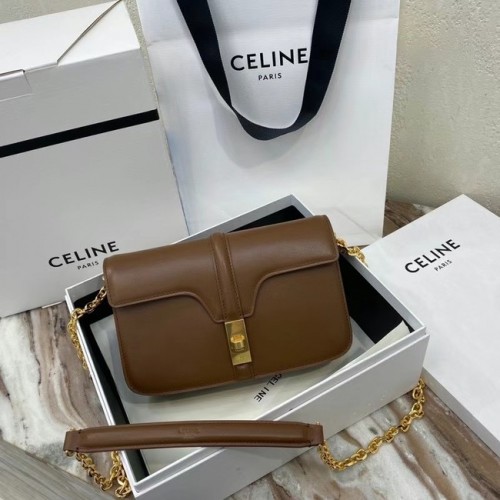 Celine TRIOMPHE SCHULTERTASCHE AUS GLÄNZENDEM KALBSLEDER 194023 braun