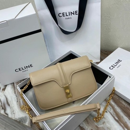 Celine TRIOMPHE SCHULTERTASCHE AUS GLÄNZENDEM KALBSLEDER 194023 creme