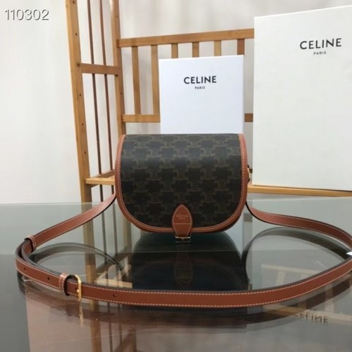Celine TRIOMPHE SCHULTERTASCHE AUS TRIOMPHE CANVAS UND KALFKSIN 191502 schwarz