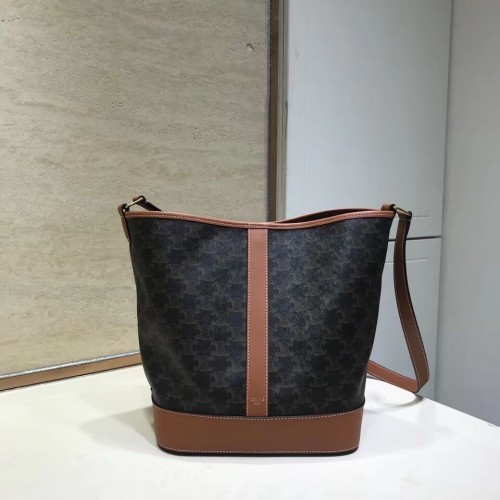 MITTLERE EIMER AUS TRIOMPHE CANVAS CL01132 Hellbraun