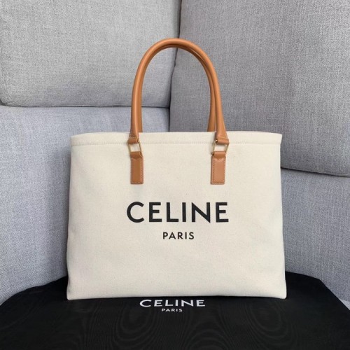 Celine VERTIKALE CABAS CELINE AUS LEINWAND MIT CELINE-DRUCK UND KALBSLEDER 190062