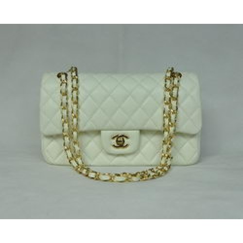 Chanel Classic Flap Bag 1112 Beige Leder Goldene Hardware