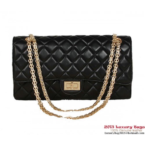 Chanel 1113 Classic Flap Bag Schwarzes Schaffell Gold