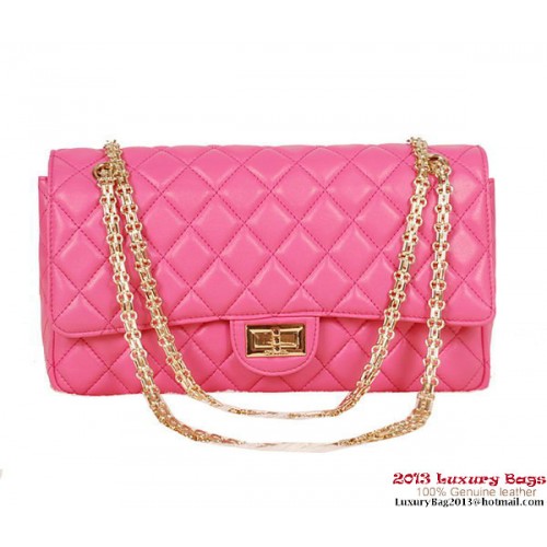 Chanel 1113 Classic Flap Bag Rose Schaffell Gold