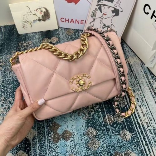 Chanel 19 Überschlagtasche AS1160 AS1161 AS1162 rosa