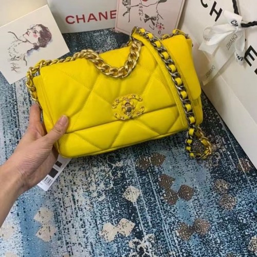 Chanel 19 Überschlagtasche AS1160 AS1161 AS1162 gelb