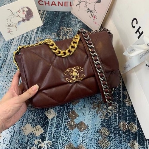 Chanel 19 Überschlagtasche AS1160 Burgund