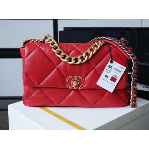 Chanel 19 Überschlagtasche AS1161 rot