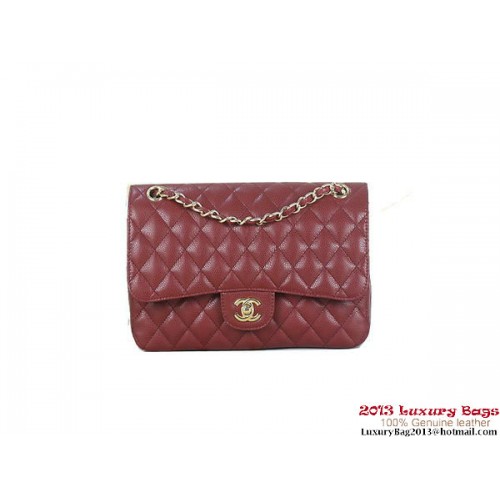 Chanel 2.55 Classic Flap Bag Bordeaux Original Cannage Patterns Leder Gold