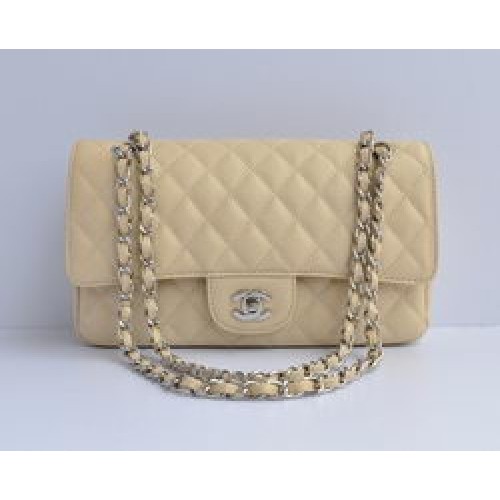 Chanel 2.55 Quilted Flap Bag 1112 Beige mit silberner Hardware