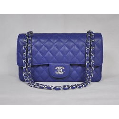 Chanel 2.55 Quilted Flap Bag 1112 Blau mit silberner Hardware