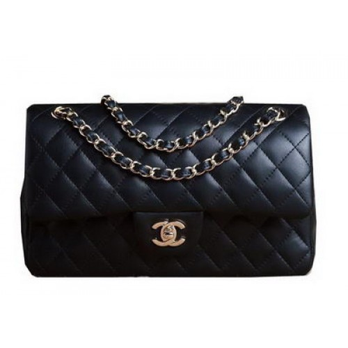 Chanel 2.55 Series Tasche Original Schwarzes Schaffell CHA1112 Gold