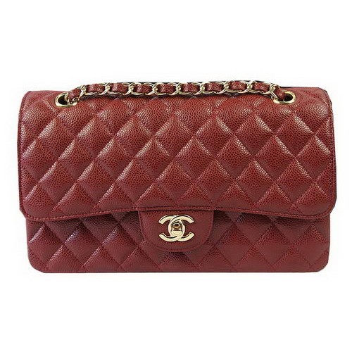 Chanel 2.55 Series Taschen Burgund Cannage Muster Leder CFA1112 Gold