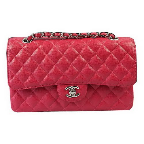 Chanel 2.55 Serie Taschen Rose Cannage Muster Leder CFA1112 Silber