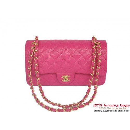 Chanel 2.55 Series Classic Flap Bag 1112 Rose Cannage Muster Gold