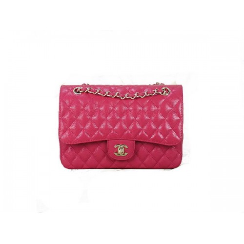 Chanel 2.55 Series Classic Flap Bag 1112 Rose Cannage Pattern Original Leder Gold