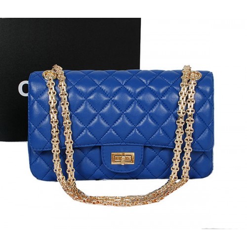 Chanel 2.55 Series Flap Bag A226 RoyalBlue Schafsleder Gold