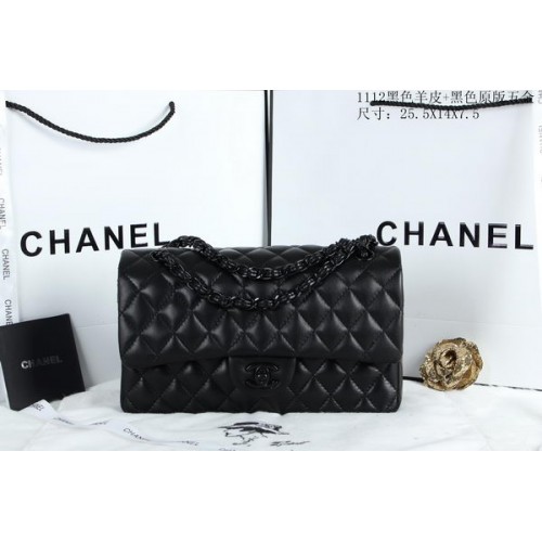 Chanel 2.55 Series Flap Bags Schafsleder A1112 Schwarz