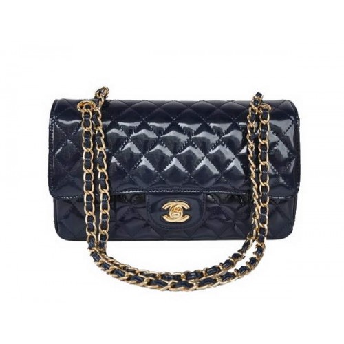 Kaufen Sie günstige Chanel 2.55 Series Royalblue Lackleder Flap Bag Gold Hardware
