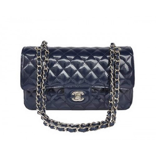 Kaufen Sie günstige Chanel 2.55 Series Royalblue Lackleder Flap Bag Silver Hardware