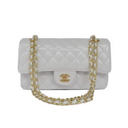 Kaufen Sie günstige Chanel 2.55 Series White Lackleder Flap Bag Gold Hardware