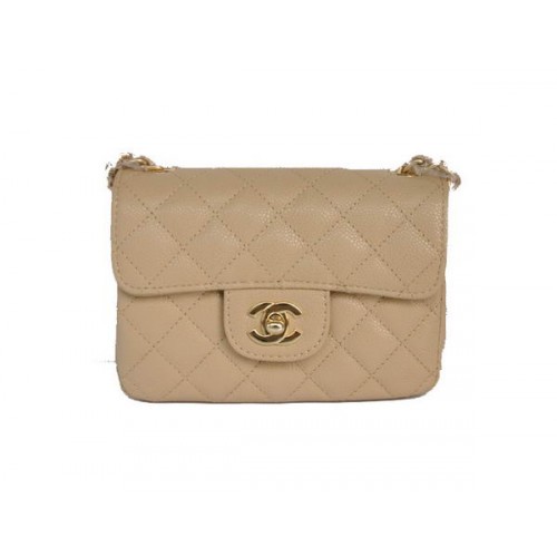 Chanel 2.55 Mini Flap Bag 1115 Beige Schaffell Goldene Hardware
