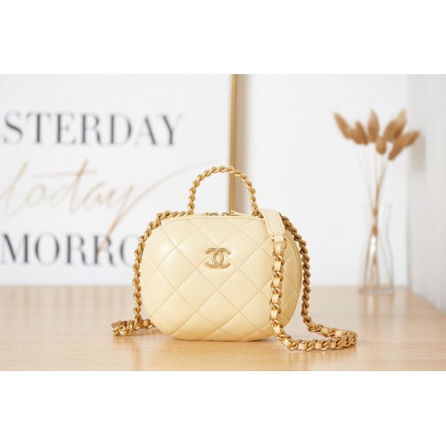 Chanel 22S Top Handle Kosmetiktasche AS3066 hellgelb