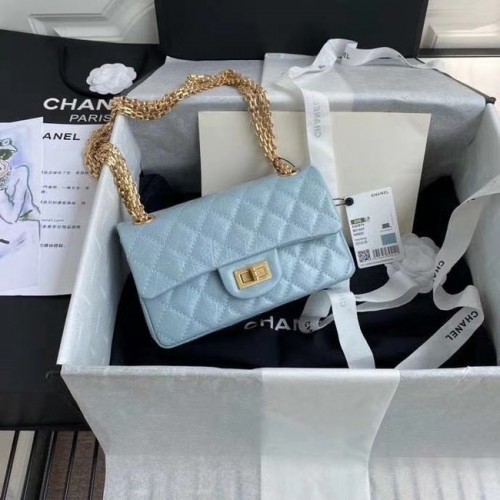 Chanel 2.55 Kalbsleder Flap Bag A37586 himmelblau