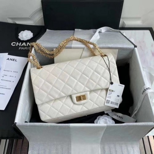 Chanel 2.55 Kalbsleder Flap Bag A37587 weiß