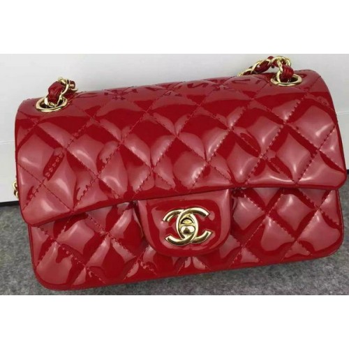 Chanel 2.55 Series Double Flap Bag Burgund Original Lackleder CF7024 Gold